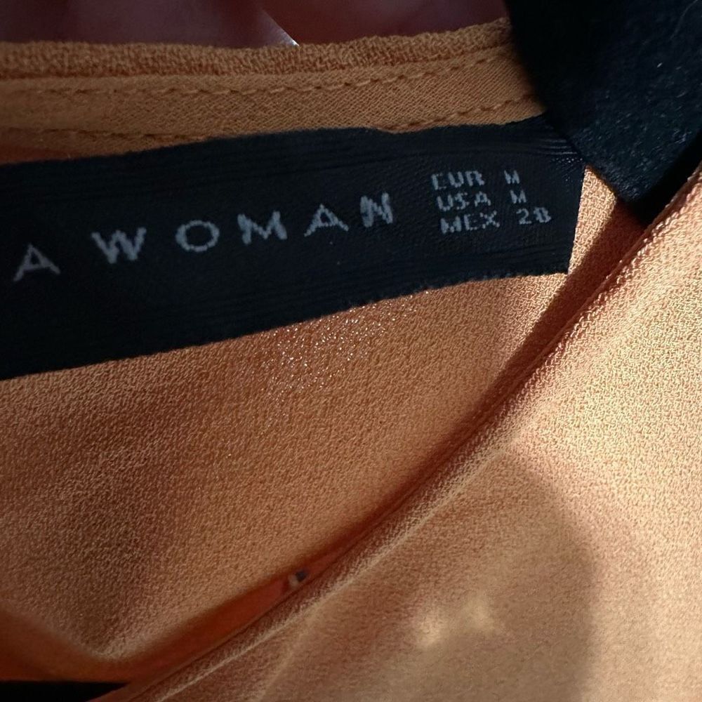 Zara Work Top | Orange Ruffle Sleeve Top - Picture 6 of 6